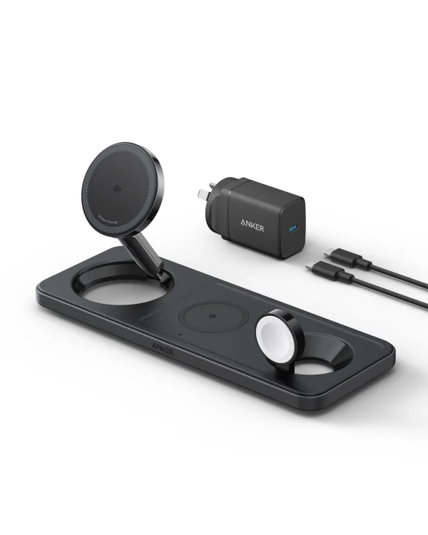 Anker MagGo Wireless Charging Station (Foldable 3-in-1) Black Stone